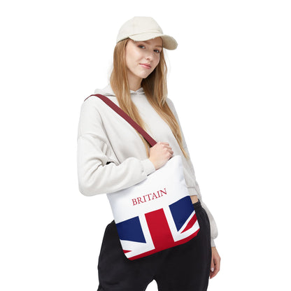 Personalized UK Flag Tote Bag, Custom Name British Heritage Bag, Union Jack Travel Beach Tote, Britain Pride Gift - Proud & Loyal