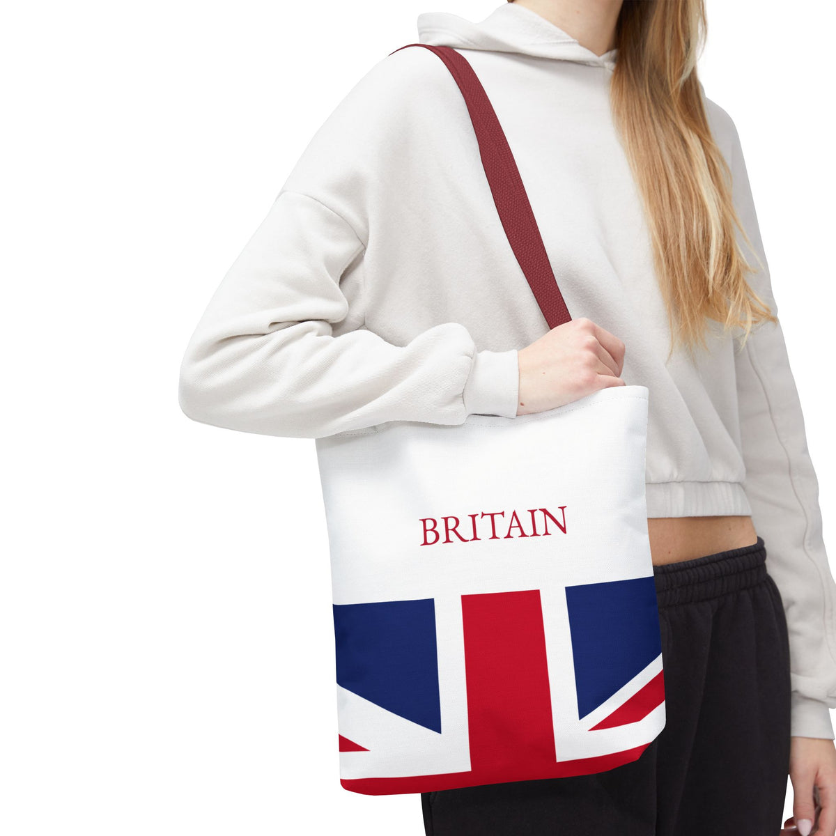 Personalized UK Flag Tote Bag, Custom Name British Heritage Bag, Union Jack Travel Beach Tote, Britain Pride Gift - Proud & Loyal