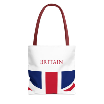 Personalized UK Flag Tote Bag, Custom Name British Heritage Bag, Union Jack Travel Beach Tote, Britain Pride Gift - Proud & Loyal