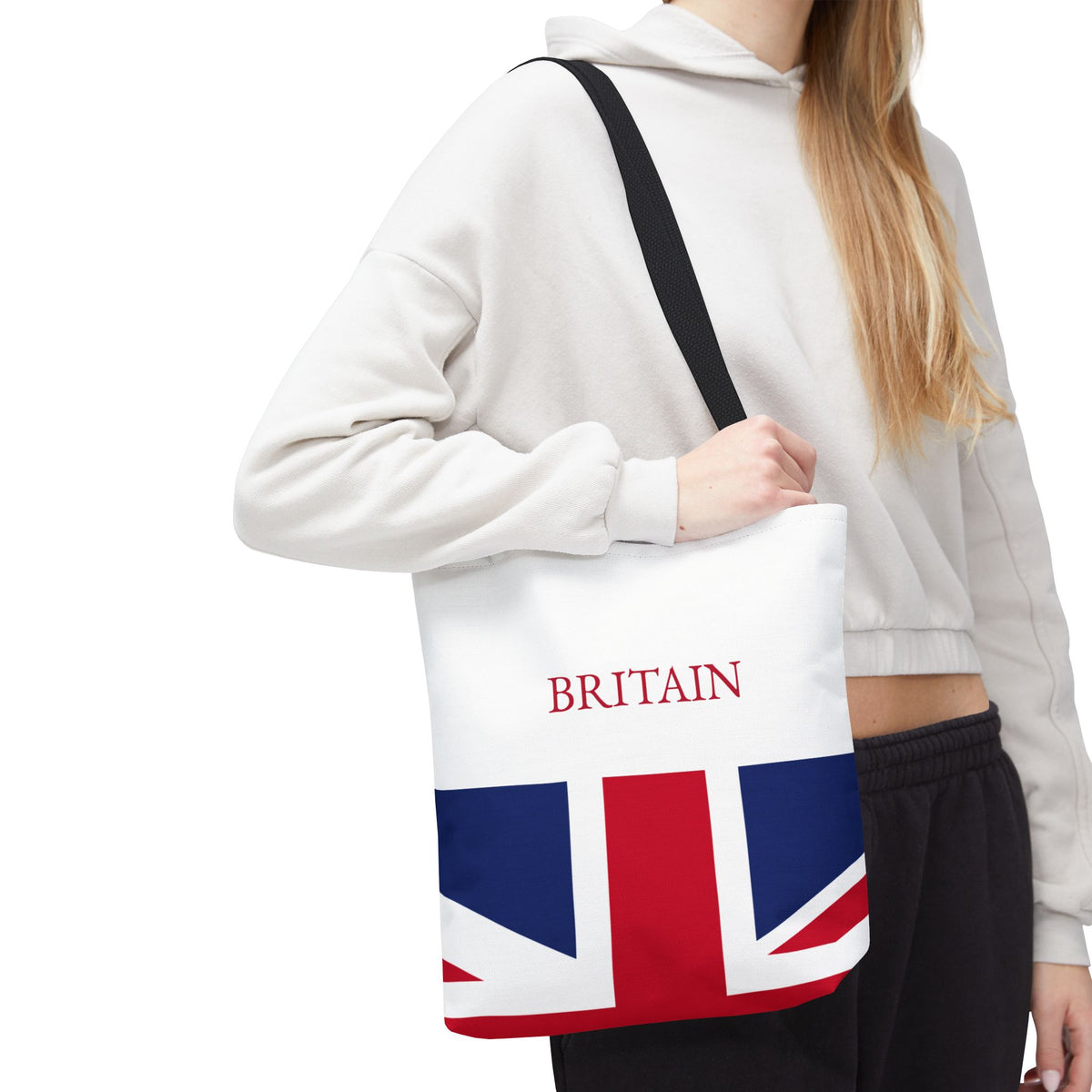 Personalized UK Flag Tote Bag, Custom Name British Heritage Bag, Union Jack Travel Beach Tote, Britain Pride Gift - Proud & Loyal