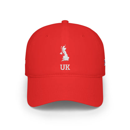 Personalized UK Heritage Hat, British Flag Embroidered Cap, Custom Initials, United Kingdom Map Low Profile Hat, British Gift, Country Shape - Proud & Loyal