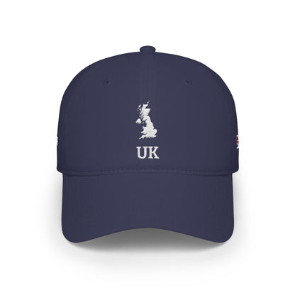 Personalized UK Heritage Hat, British Flag Embroidered Cap, Custom Initials, United Kingdom Map Low Profile Hat, British Gift, Country Shape - Proud & Loyal