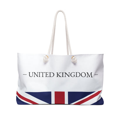 Personalized UK Weekender Bag, British Flag Travel Bag, Custom Name Heritage Tote, England Vacation Overnight Bag - Proud & Loyal
