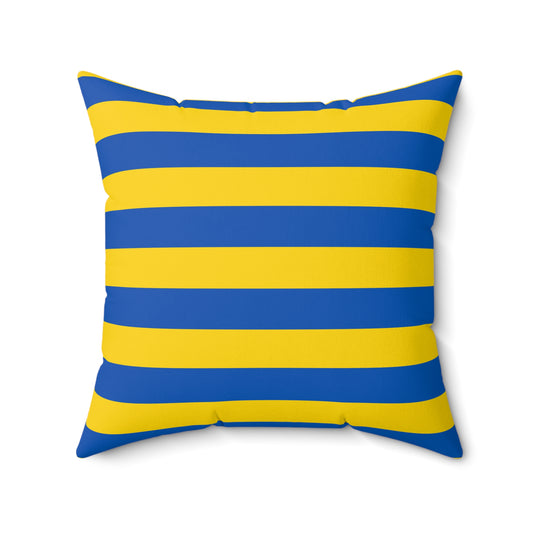 Personalized Ukraine Flag Blue and Yellow Striped Pillow faux suede square pillow | Ukrainian Flag Stripe Throw Pillow - 20" x 20" - Proud & Loyal