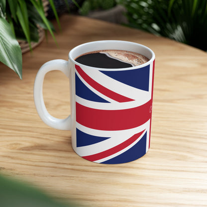 Personalized Union Jack United Kingdom Flag Mug | British Flag Ceramic Coffee Cup, New Citizen, Britain Naturalization Gift, Heritage Gift - Proud & Loyal
