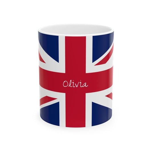 Personalized Union Jack United Kingdom Flag Mug | British Flag Ceramic Coffee Cup, New Citizen, Britain Naturalization Gift, Heritage Gift - Proud & Loyal