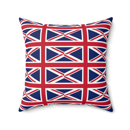 Personalized United Kingdom Union Jack Pattern Pillow | British Faux Suede Square Pillow - 20" x 20" - Proud & Loyal