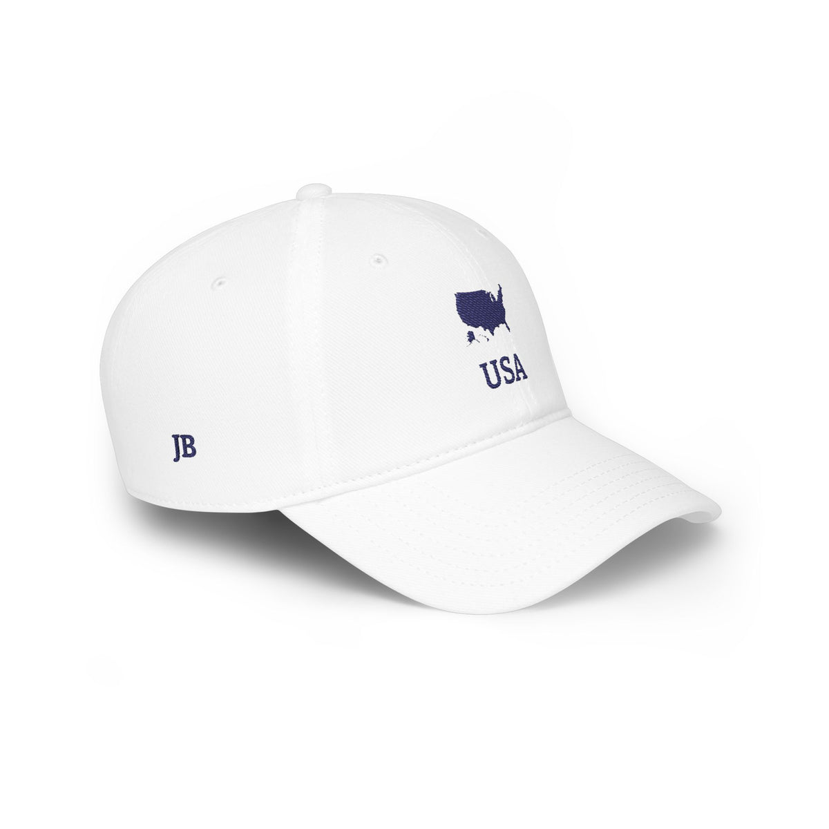 Personalized USA Heritage Hat, American Flag Embroidered Cap, Custom Initials, USA Map Low Profile, Country Shape, Americana, United States - Proud & Loyal