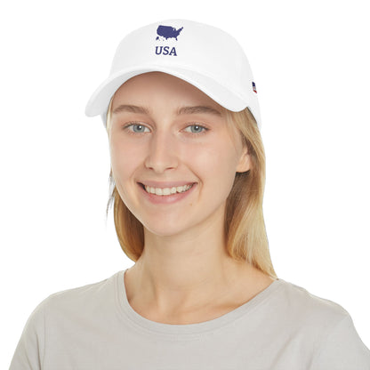 Personalized USA Heritage Hat, American Flag Embroidered Cap, Custom Initials, USA Map Low Profile, Country Shape, Americana, United States - Proud & Loyal