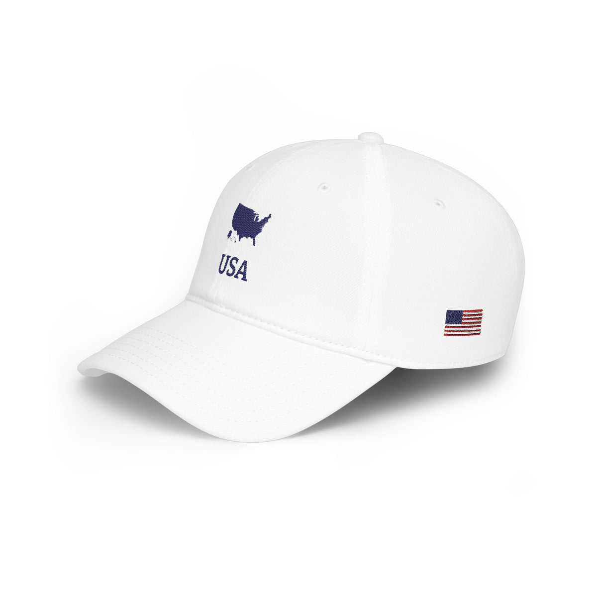Personalized USA Heritage Hat, American Flag Embroidered Cap, Custom Initials, USA Map Low Profile, Country Shape, Americana, United States - Proud & Loyal