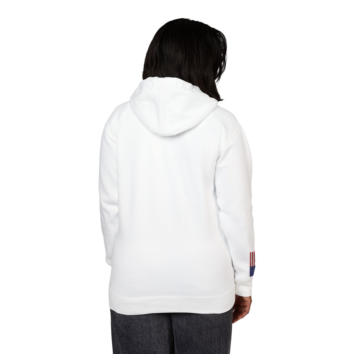 Puerto Rican American Flag Fleece Hoodie | Puerto Rico USA Dual Heritage Gift | Personalized Initials | Embroidered Sleeve Flags - Proud & Loyal