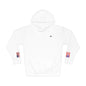 Puerto Rican American Flag Fleece Hoodie | Puerto Rico USA Dual Heritage Gift | Personalized Initials | Embroidered Sleeve Flags - Proud & Loyal