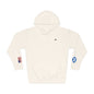 Scottish American Flag Fleece Hoodie | Scotland USA Dual Heritage Naturalization Gift | Personalized Initials | Embroidered Sleeve Flags - Proud & Loyal