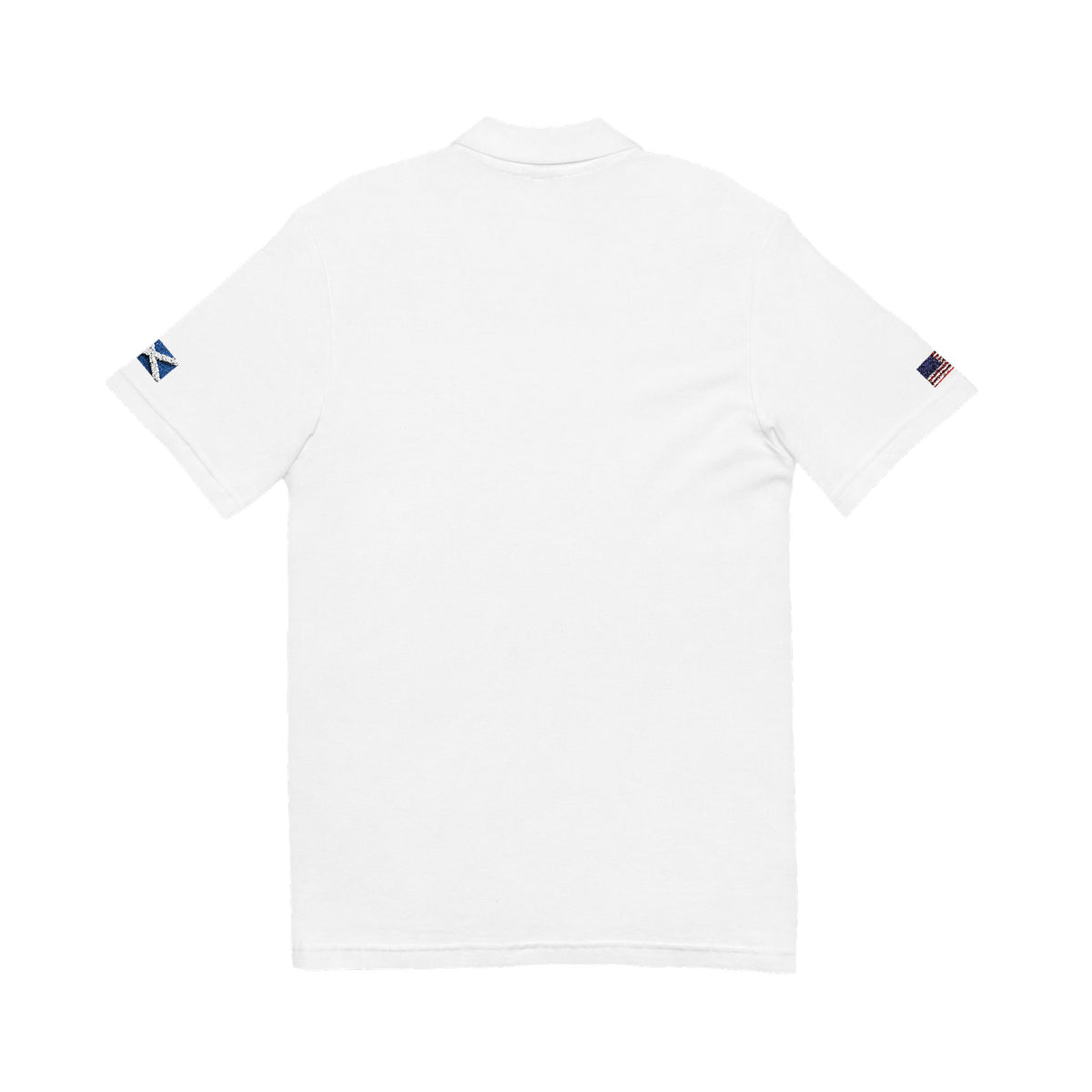 Scottish American Heritage Polo Shirt, Scotland USA Flag Embroidered Polo, Custom Initials, Cotton Pique Shirt, Scottish Gift - Proud & Loyal