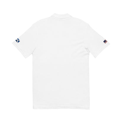 Scottish American Heritage Polo Shirt, Scotland USA Flag Embroidered Polo, Custom Initials, Cotton Pique Shirt, Scottish Gift - Proud & Loyal