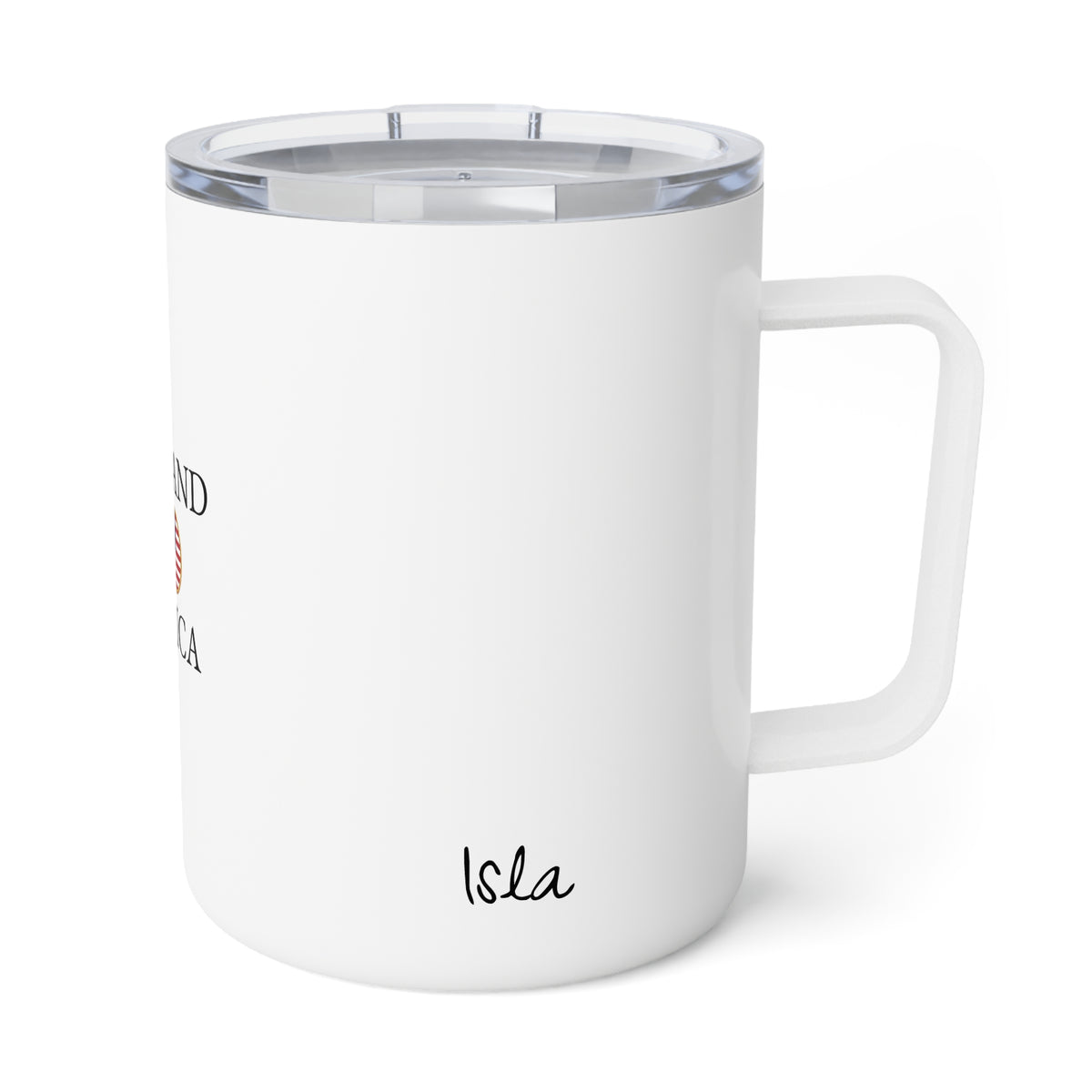Scottish American Personalized Name Insulated Coffee Mug, Custom Travel Tumbler, Scotland USA Dual Heritage Naturalization Citizen Gift - Proud & Loyal