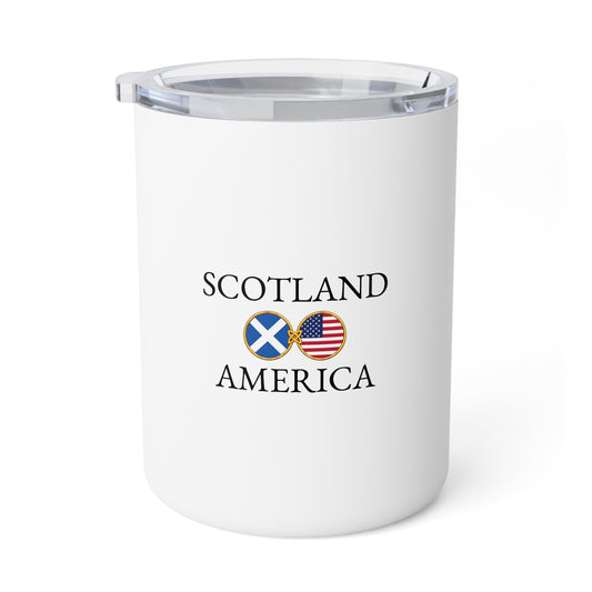 Scottish American Personalized Name Insulated Coffee Mug, Custom Travel Tumbler, Scotland USA Dual Heritage Naturalization Citizen Gift - Proud & Loyal