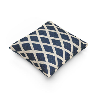 Scottish Flag Navy Diamond Lattice Woven Pillow | Scotland Geometric Throw Pillow - Proud & Loyal