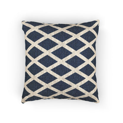 Scottish Flag Navy Diamond Lattice Woven Pillow | Scotland Geometric Throw Pillow - Proud & Loyal