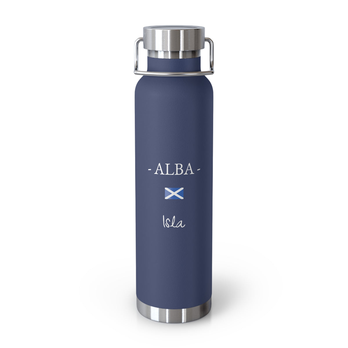 Scottish Heritage Insulated Water Bottle, Copper Lined, Custom Thermos, Scotland Alba Flag Metal Travel Flask, Personalized Name - Proud & Loyal