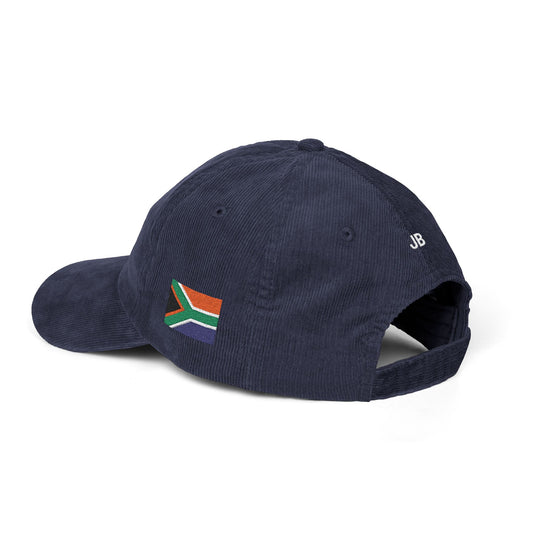 South African American Flag Hat Personalized Initials | Dual Heritage Cap, American Citizenship Naturalization, South Africa USA Corduroy - Proud & Loyal