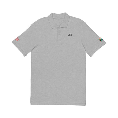South African American Heritage Polo Shirt, South Africa USA Flag Embroidered Polo, Custom Initials, Cotton Pique Shirt, Heritage Gift - Proud & Loyal
