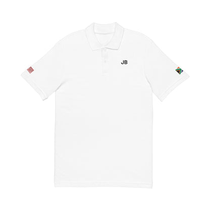 South African American Heritage Polo Shirt, South Africa USA Flag Embroidered Polo, Custom Initials, Cotton Pique Shirt, Heritage Gift - Proud & Loyal