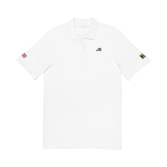 South African American Heritage Polo Shirt, South Africa USA Flag Embroidered Polo, Custom Initials, Cotton Pique Shirt, Heritage Gift - Proud & Loyal