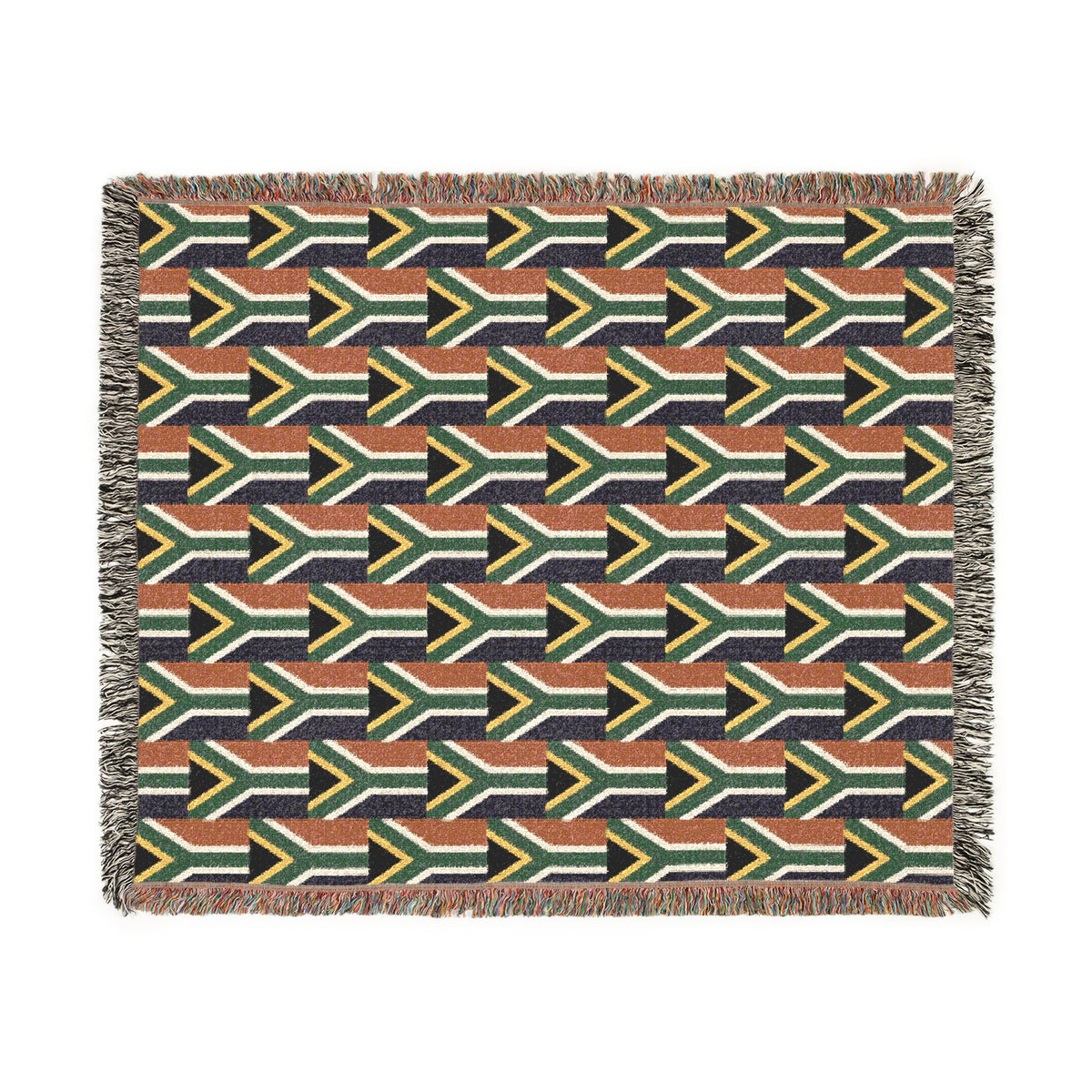 South African Flag Checkered Pattern Woven Blanket | South Africa Throw Pillow - Proud & Loyal