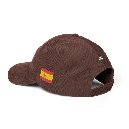 Spanish American Flag Hat Personalized Initials | Dual Heritage Cap, New American Citizenship Naturalization Gift, Spaniard USA Corduroy - Proud & Loyal