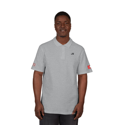 Swiss American Heritage Polo Shirt, Switzerland USA Flag Embroidered Polo, Custom Initials, Cotton Pique Shirt, Swiss Gift - Proud & Loyal