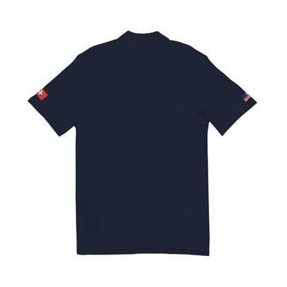 Swiss American Heritage Polo Shirt, Switzerland USA Flag Embroidered Polo, Custom Initials, Cotton Pique Shirt, Swiss Gift - Proud & Loyal