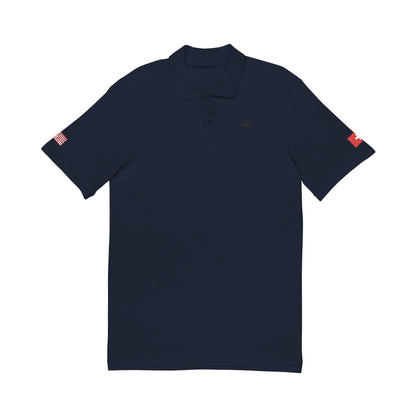 Swiss American Heritage Polo Shirt, Switzerland USA Flag Embroidered Polo, Custom Initials, Cotton Pique Shirt, Swiss Gift - Proud & Loyal