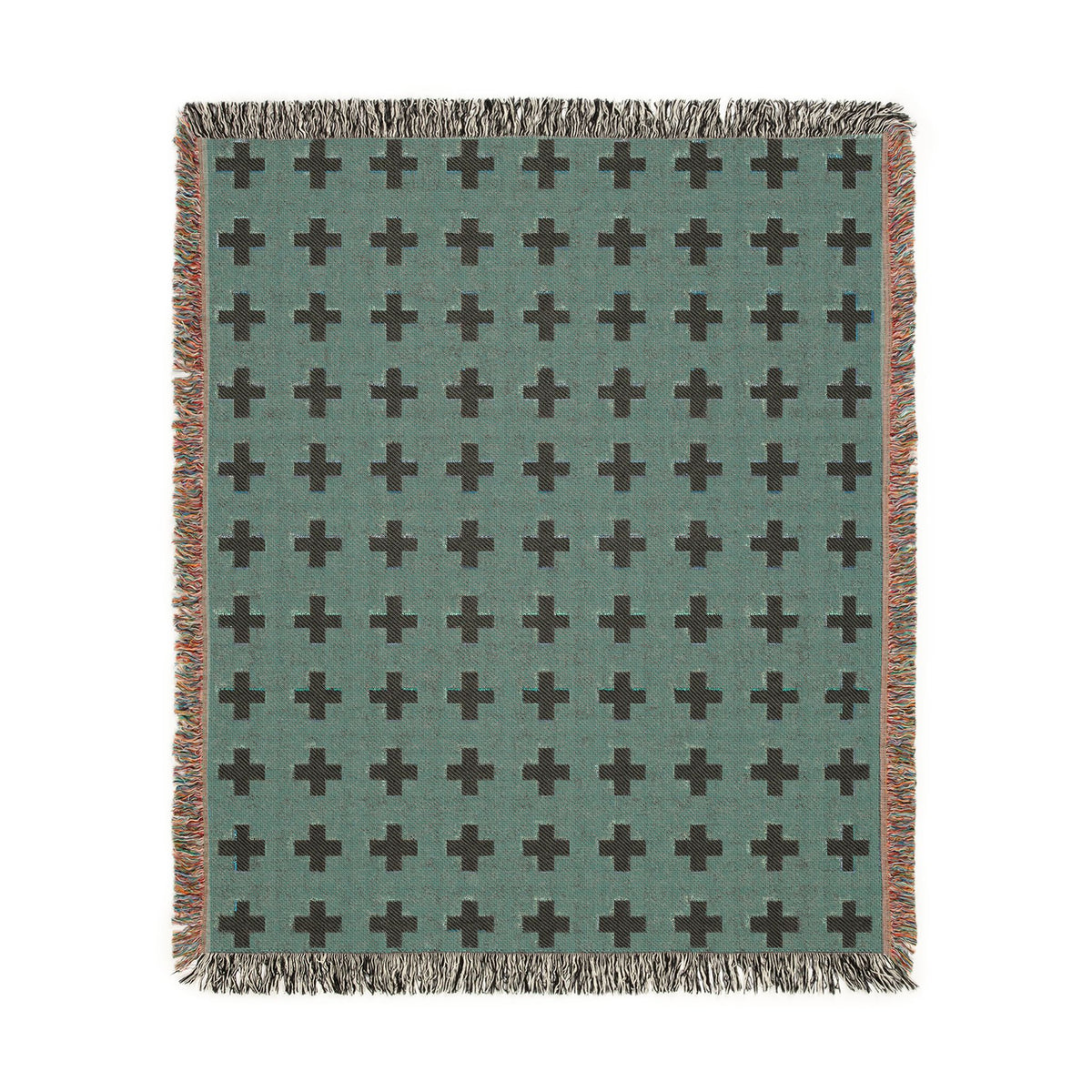 Switzerland Flag Swiss Cross Pattern Woven Blanket | Rust Orange, White Geometric Throw - Proud & Loyal