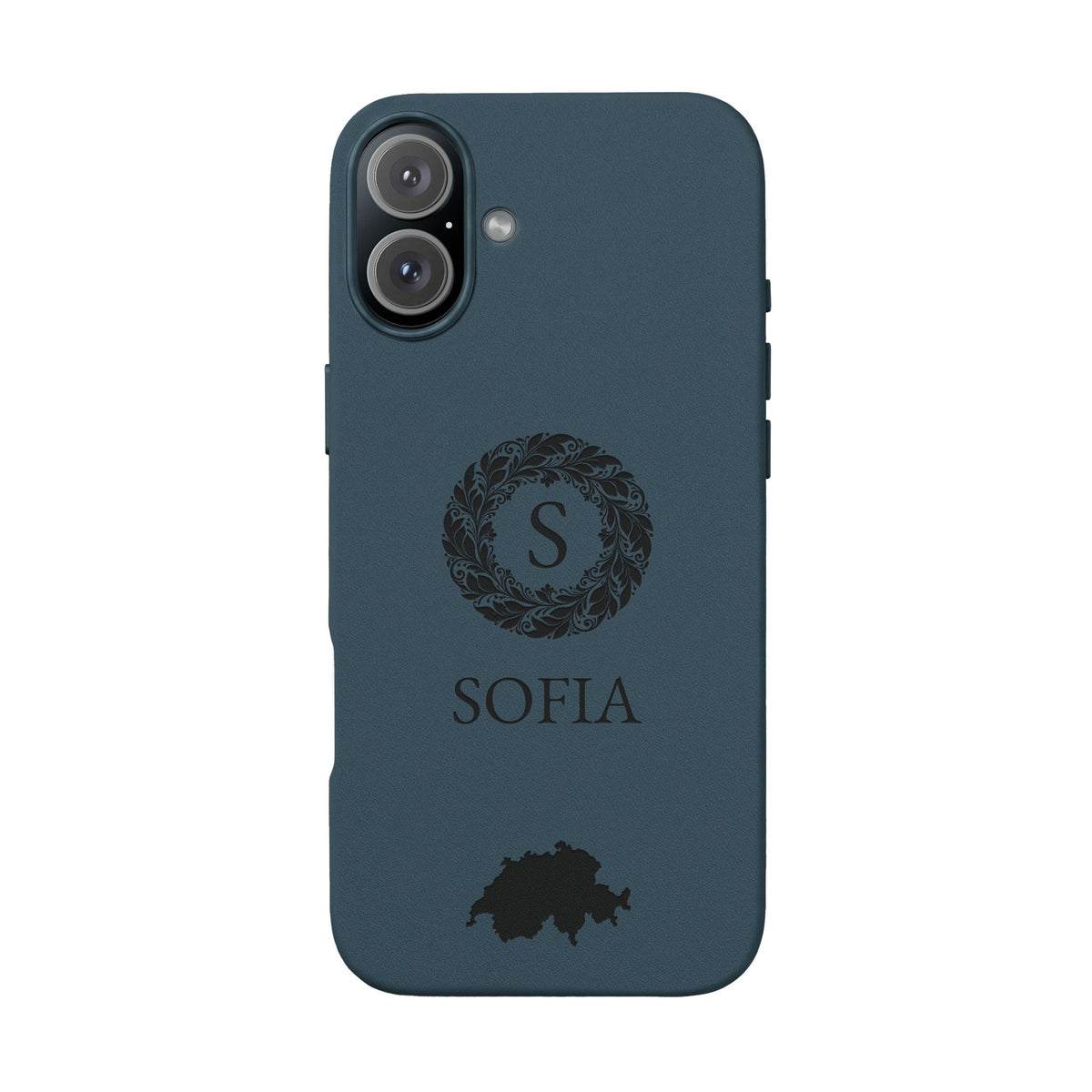 Switzerland Vegan Leather iPhone Case, Custom Swiss Monogram Cover, Personalized Name Initials iPhone 16 15 14 13 Pro Plus, Patriotic Gift - Proud & Loyal
