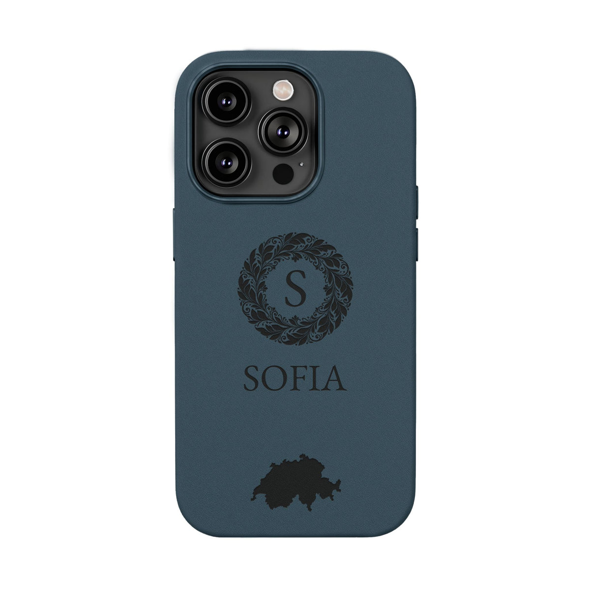 Switzerland Vegan Leather iPhone Case, Custom Swiss Monogram Cover, Personalized Name Initials iPhone 16 15 14 13 Pro Plus, Patriotic Gift - Proud & Loyal