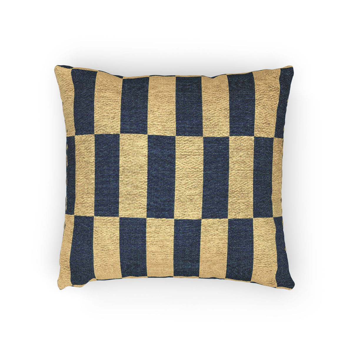 Ukraine Flag Navy and Natural Check Woven Pillow | Ukrainian Flag Geometric Throw Pillow - Proud & Loyal