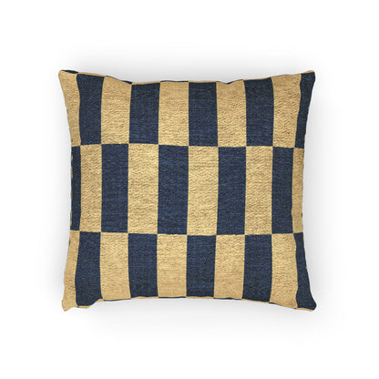 Ukraine Flag Navy and Natural Check Woven Pillow | Ukrainian Flag Geometric Throw Pillow - Proud & Loyal