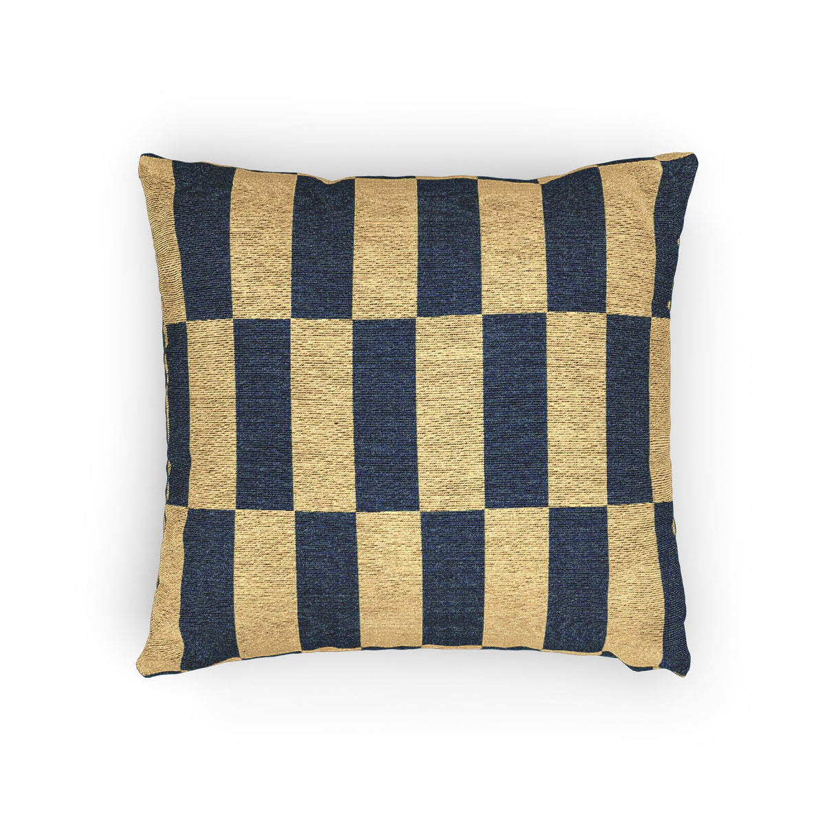 Ukraine Flag Navy and Natural Check Woven Pillow | Ukrainian Flag Geometric Throw Pillow - Proud & Loyal