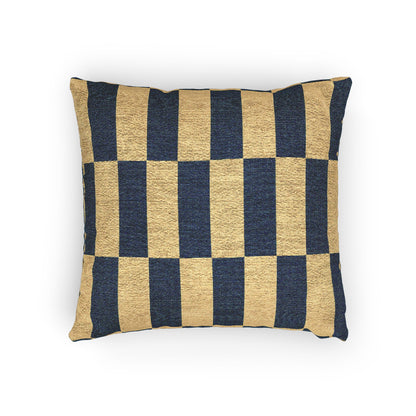 Ukraine Flag Navy and Natural Check Woven Pillow | Ukrainian Flag Geometric Throw Pillow - Proud & Loyal