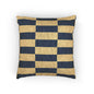 Ukraine Flag Navy and Natural Check Woven Pillow | Ukrainian Flag Geometric Throw Pillow - Proud & Loyal