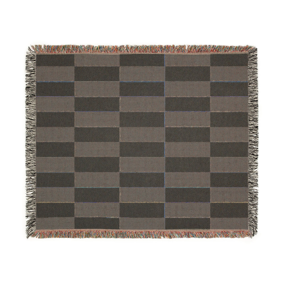 Ukraine Flag Yellow Navy Geometric Checkered Woven Blanket | Rectangle Block Pattern - Proud & Loyal