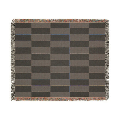 Ukraine Flag Yellow Navy Geometric Checkered Woven Blanket | Rectangle Block Pattern - Proud & Loyal
