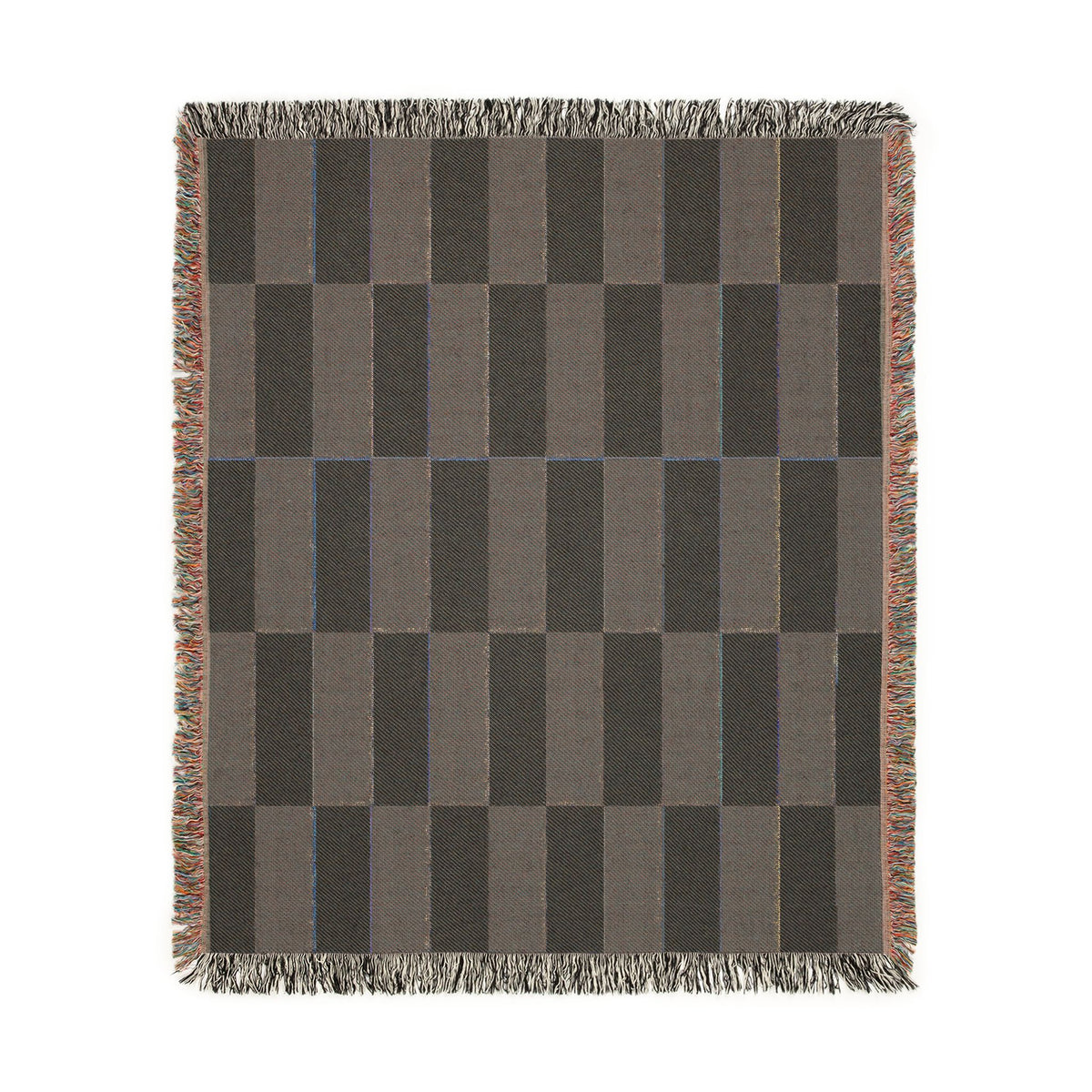 Ukraine Flag Yellow Navy Geometric Checkered Woven Blanket | Rectangle Block Pattern - Proud & Loyal