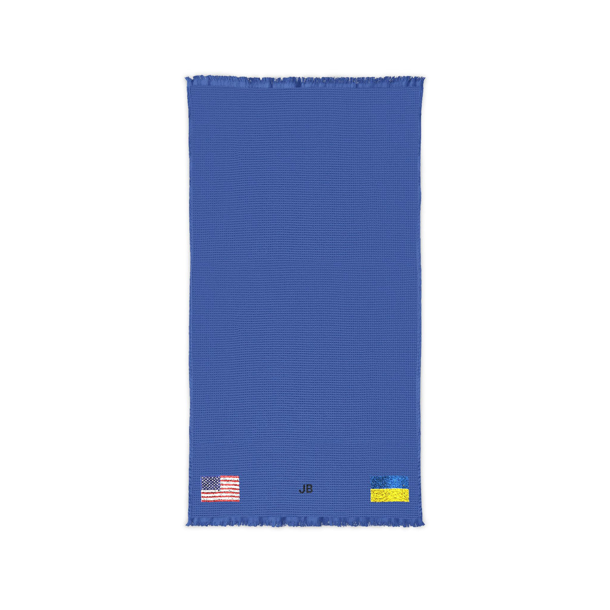 Ukrainian American Embroidered Waffle Cotton Throw