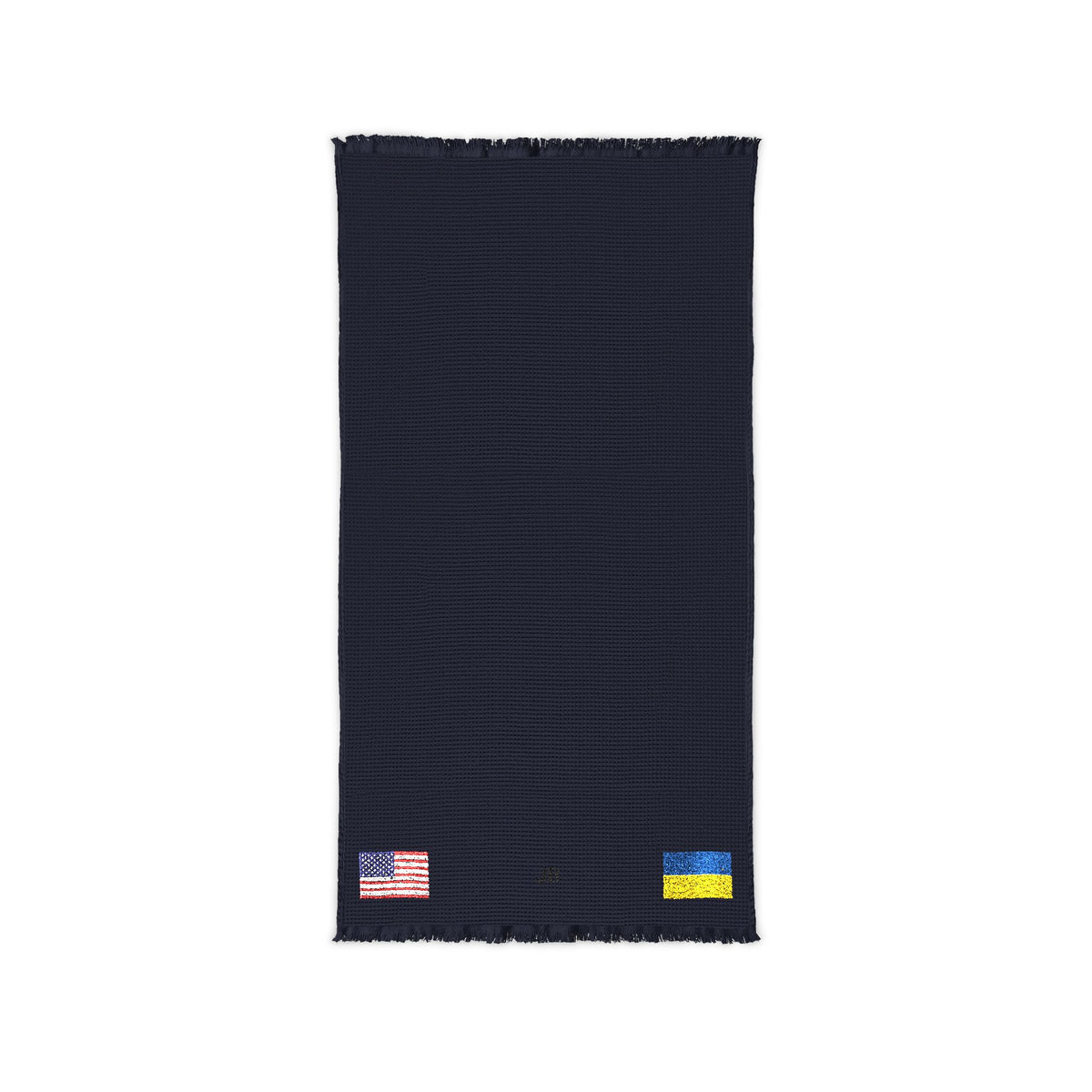 Ukrainian American Embroidered Waffle Cotton Throw