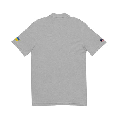 Ukrainian American Heritage Polo Shirt, Ukraine USA Flag Embroidered Polo, Custom Initials, Cotton Pique Shirt, Ukrainian Gift - Proud & Loyal
