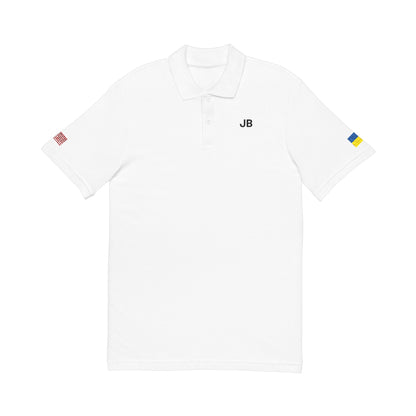 Ukrainian American Heritage Polo Shirt, Ukraine USA Flag Embroidered Polo, Custom Initials, Cotton Pique Shirt, Ukrainian Gift - Proud & Loyal