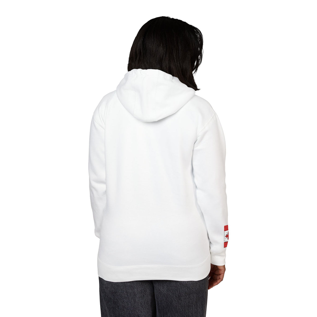 Ukrainian Canadian Flag Fleece Hoodie | Ukraine Canada Dual Heritage Gift | Personalized Initials | Embroidered Sleeve Flags - Proud & Loyal