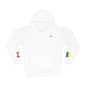 Ukrainian Canadian Flag Fleece Hoodie | Ukraine Canada Dual Heritage Gift | Personalized Initials | Embroidered Sleeve Flags - Proud & Loyal